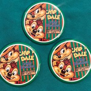 Chip n Dale critter breakfast pin - Disney vintage